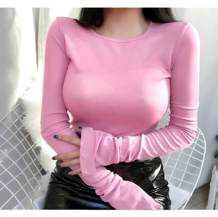 Korean Slim Fit T-Shirt Long Sleeve Round Neck — feature 10