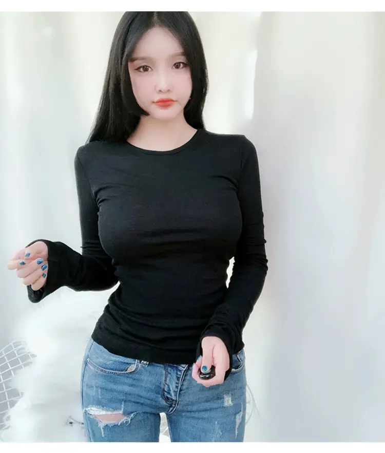 Korean Slim Fit T-Shirt Long Sleeve Round Neck — feature 22