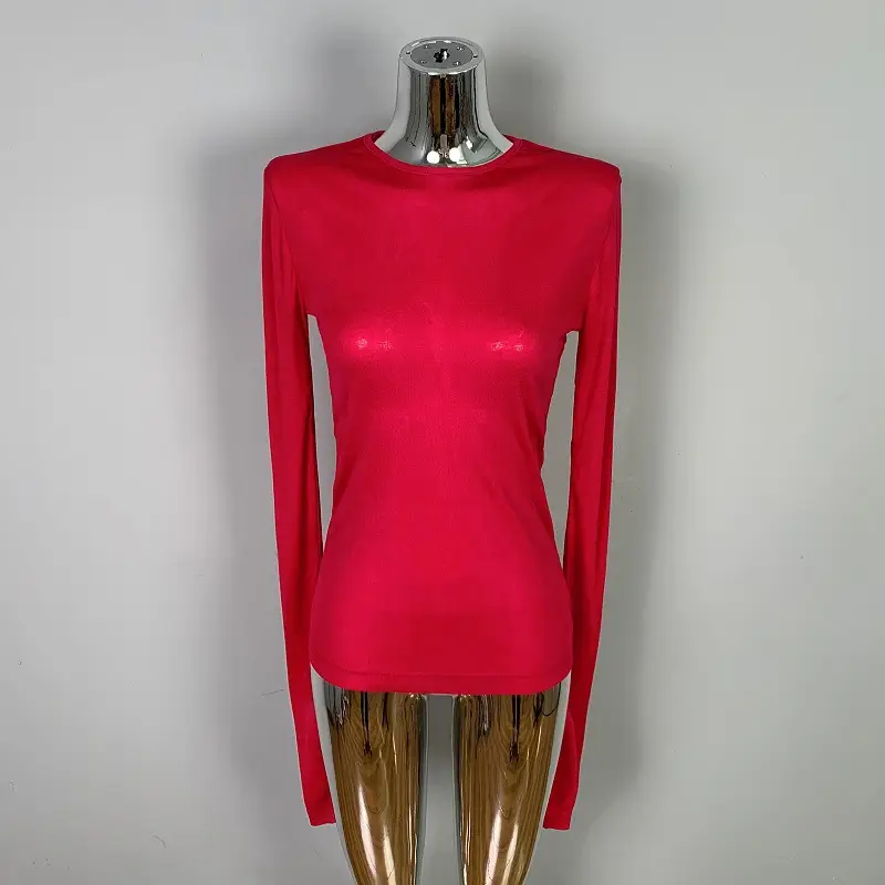 Korean Slim Fit T-Shirt Long Sleeve Round Neck