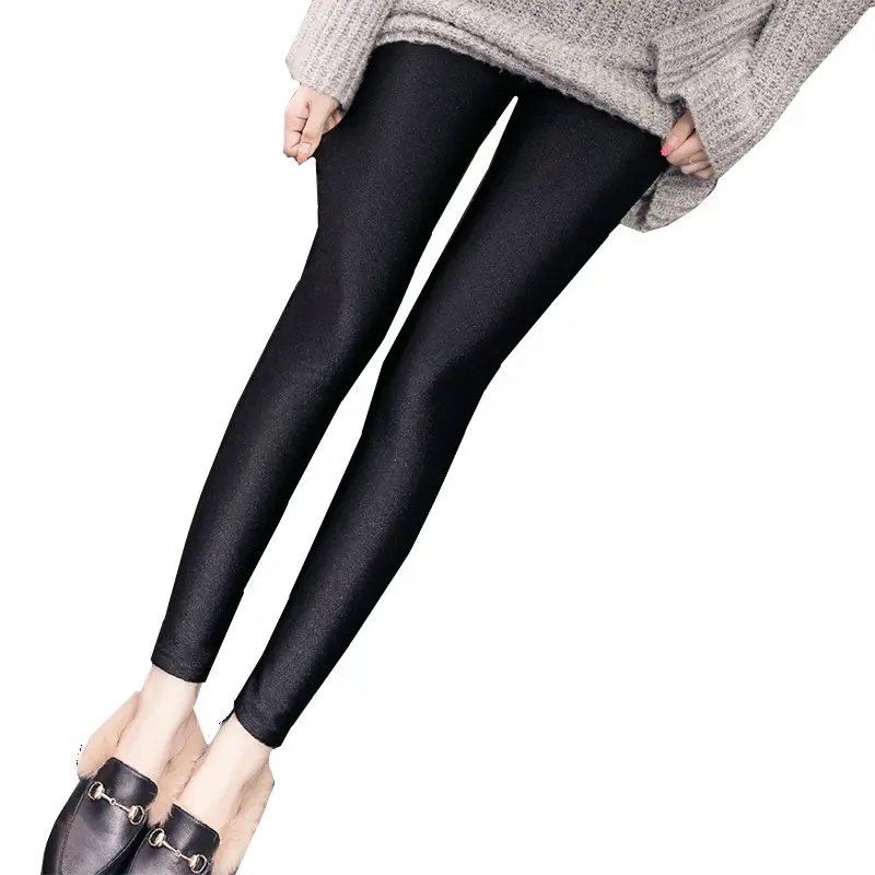 37.5kg Fleece Warm Leggings Black Purple - Image 8