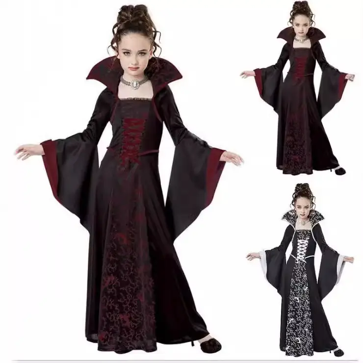 Witch Costume Lace-Up Long Sleeve Black - Image 3