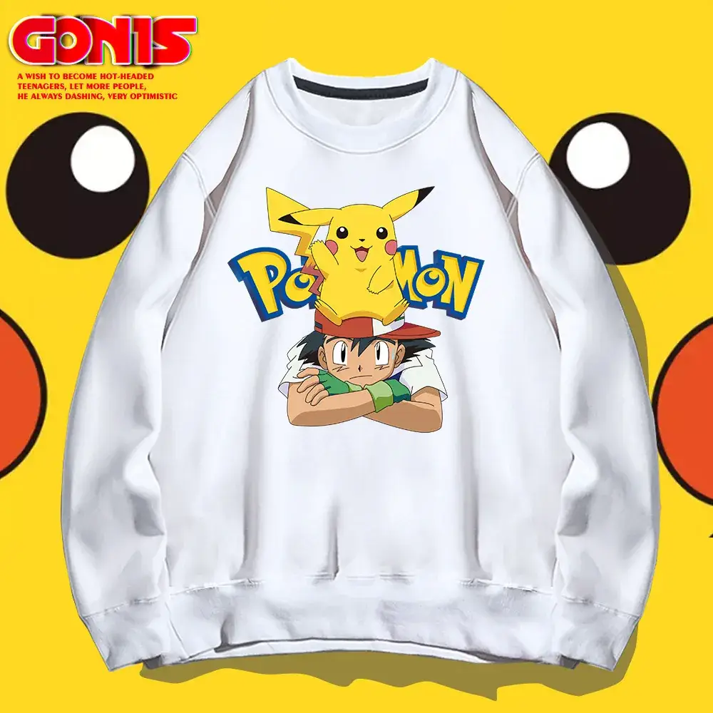 Pikachu Sweatshirt Men Women Spring Autumn Loose Fit - Image 10