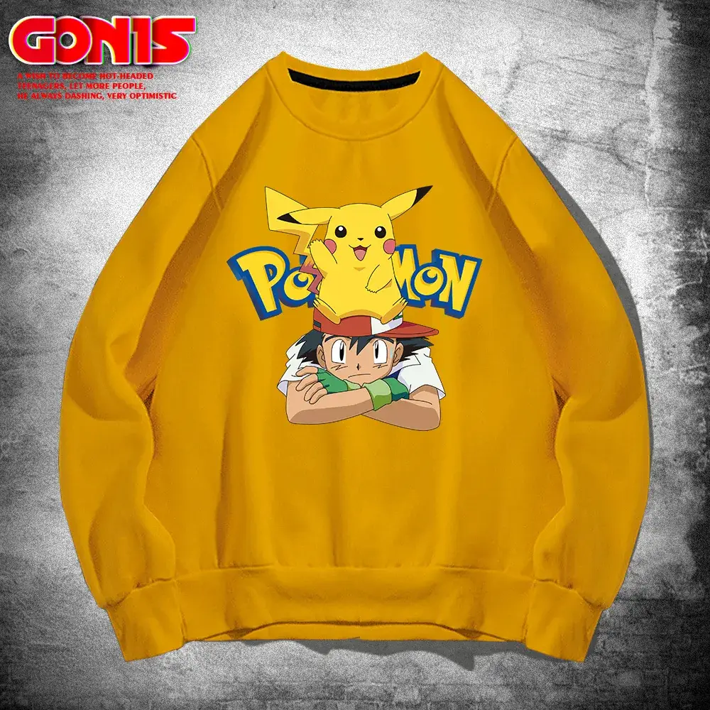 Pikachu Sweatshirt Men Women Spring Autumn Loose Fit - Image 3