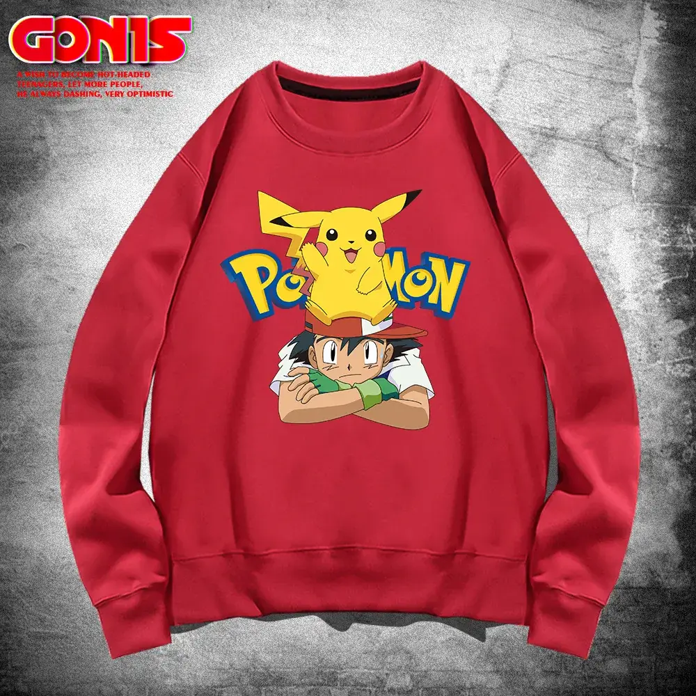 Pikachu Sweatshirt Men Women Spring Autumn Loose Fit - Image 4