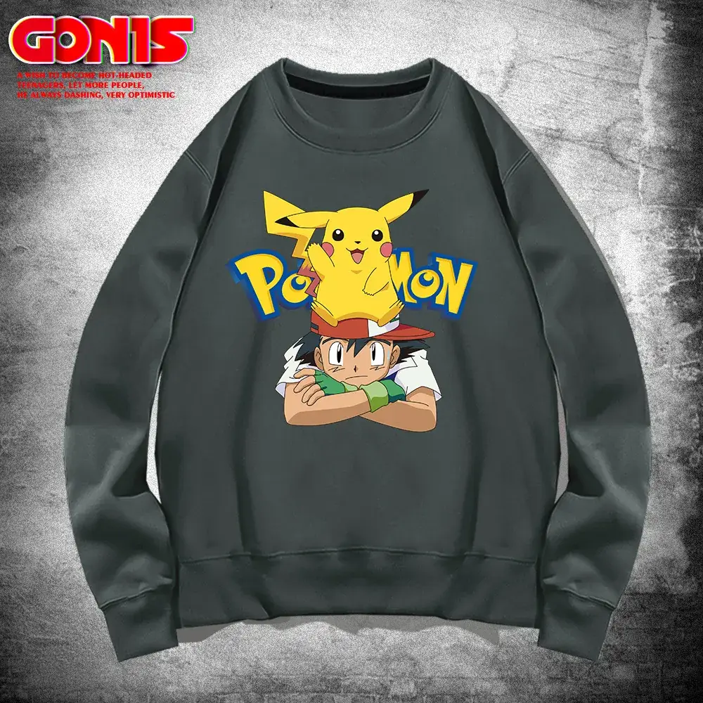Pikachu Sweatshirt Men Women Spring Autumn Loose Fit - Image 7