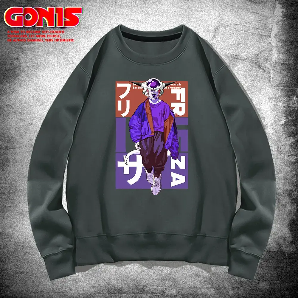 Men's Women's Anime Friza Sweatshirt Yellow Spring Autumn - Image 9