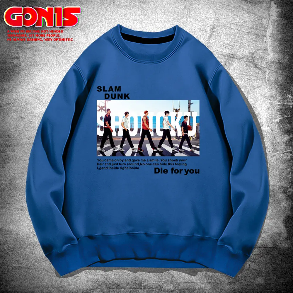 Men's Anime Slam Dunk Sweatshirt Grey Cotton