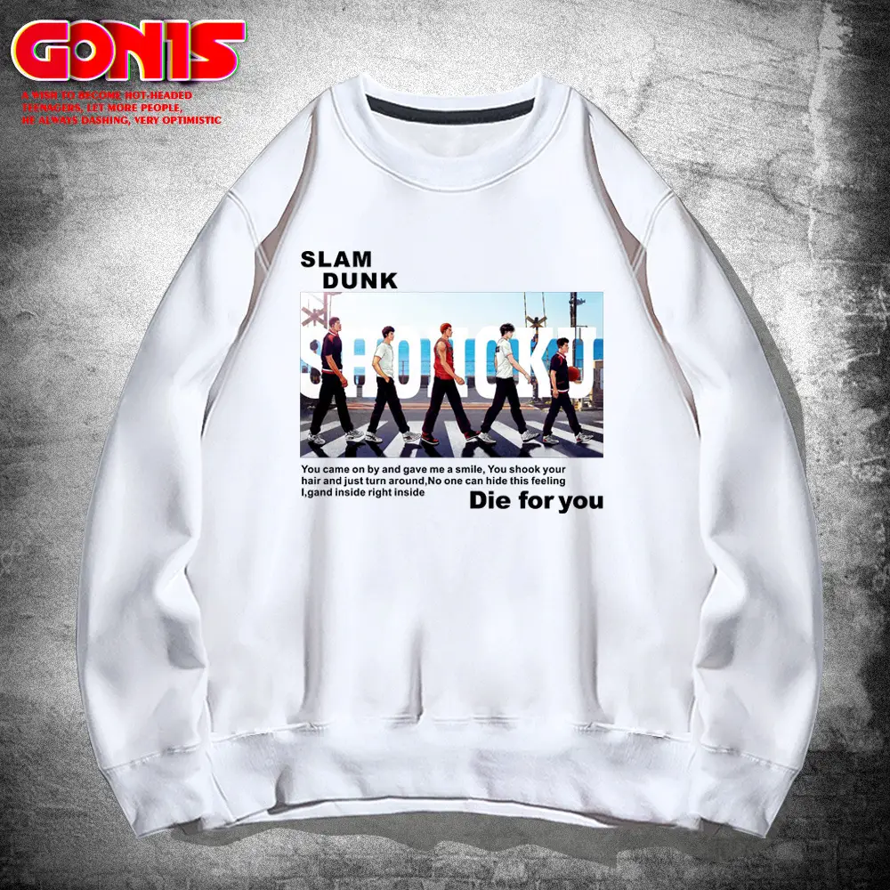 Men's Anime Slam Dunk Sweatshirt Grey Cotton