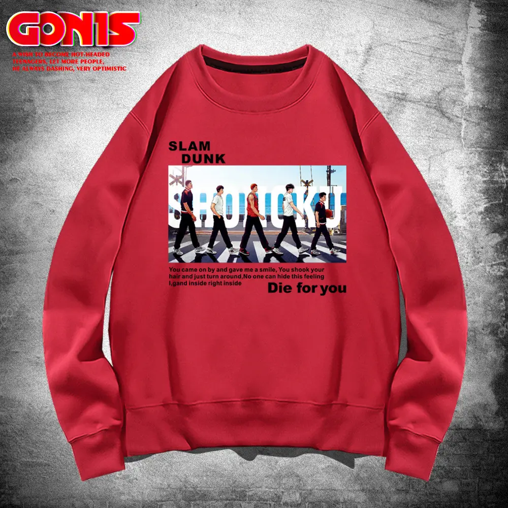 Men's Anime Slam Dunk Sweatshirt Grey Cotton