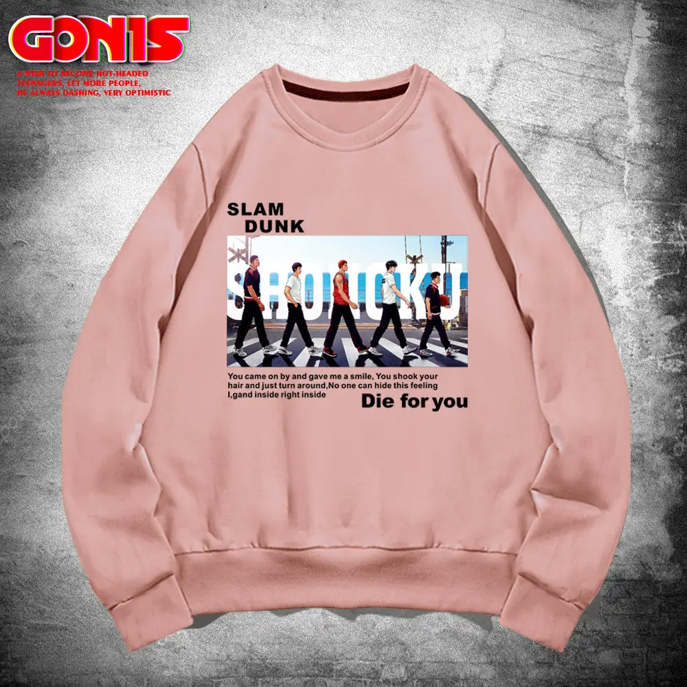 Men's Anime Slam Dunk Sweatshirt Grey Cotton