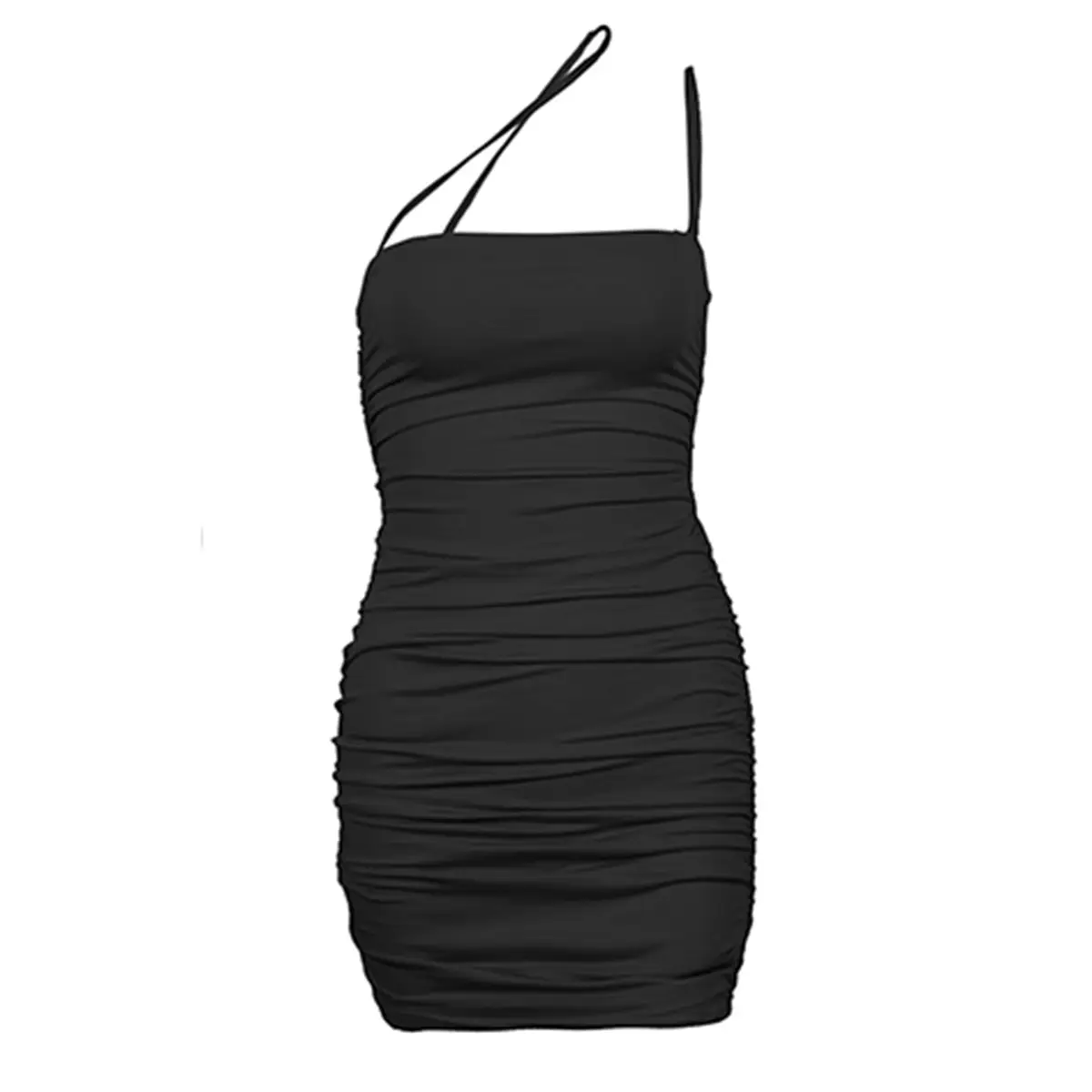 Orange Ruched Slim Fit Women's Dress XL - Image 9