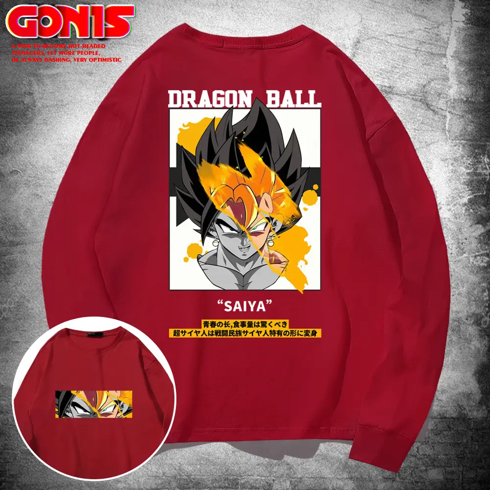 Men's Dragon Ball Graphic Sweatshirt Pink Pure Cotton - Image 4