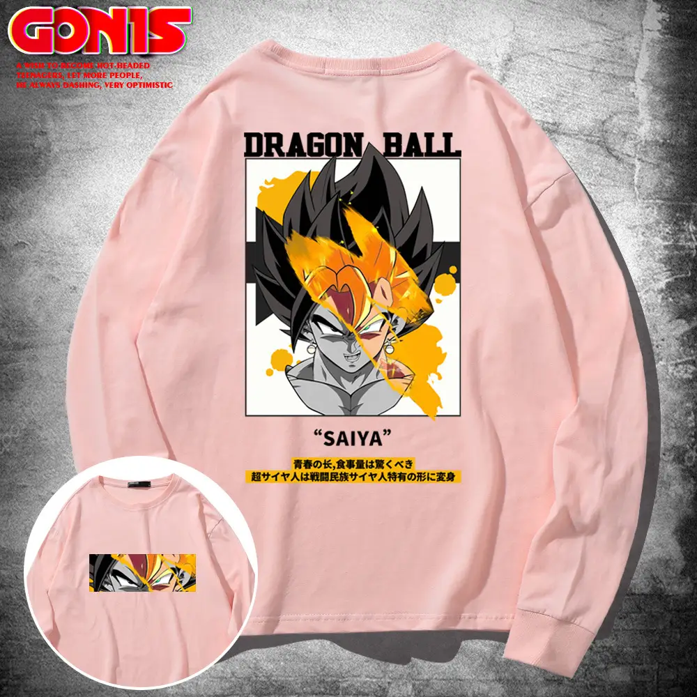 Men's Dragon Ball Graphic Sweatshirt Pink Pure Cotton - Image 8