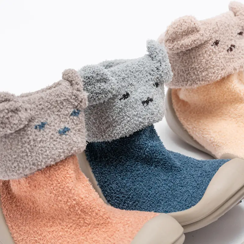 Cartoon Three-Dimensional Baby Socks Blue Soft Sole Mid-Tube