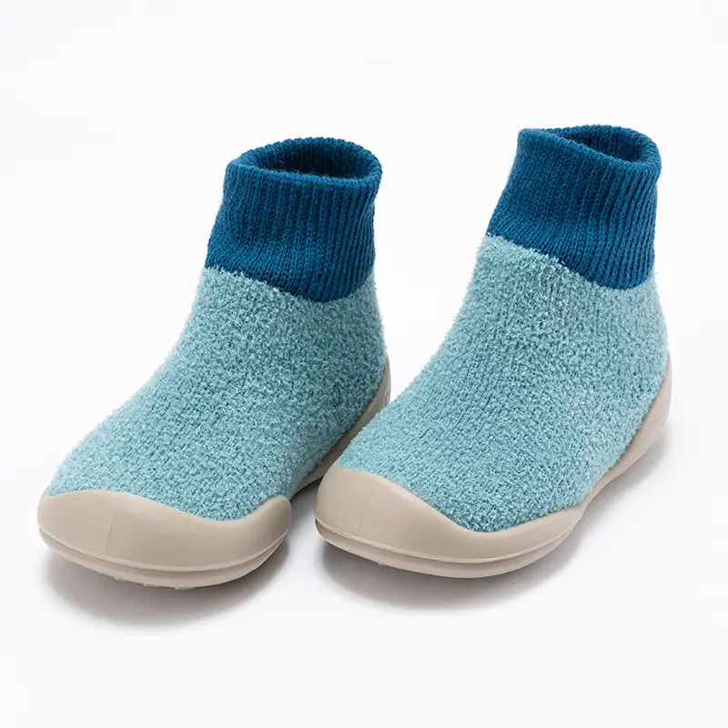 Cartoon Three-Dimensional Baby Socks Blue Soft Sole Mid-Tube