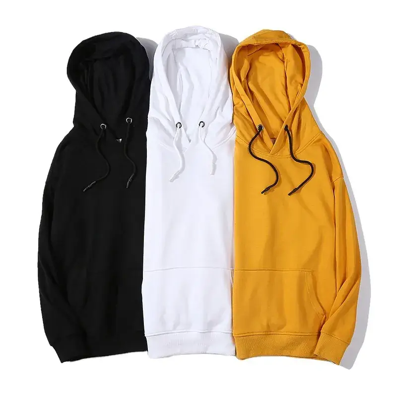 Men Hooded Sweatshirt Yellow 300g Oversized - Image 6