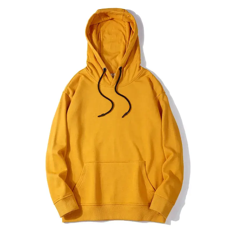 Men Hooded Sweatshirt Yellow 300g Oversized - Image 3