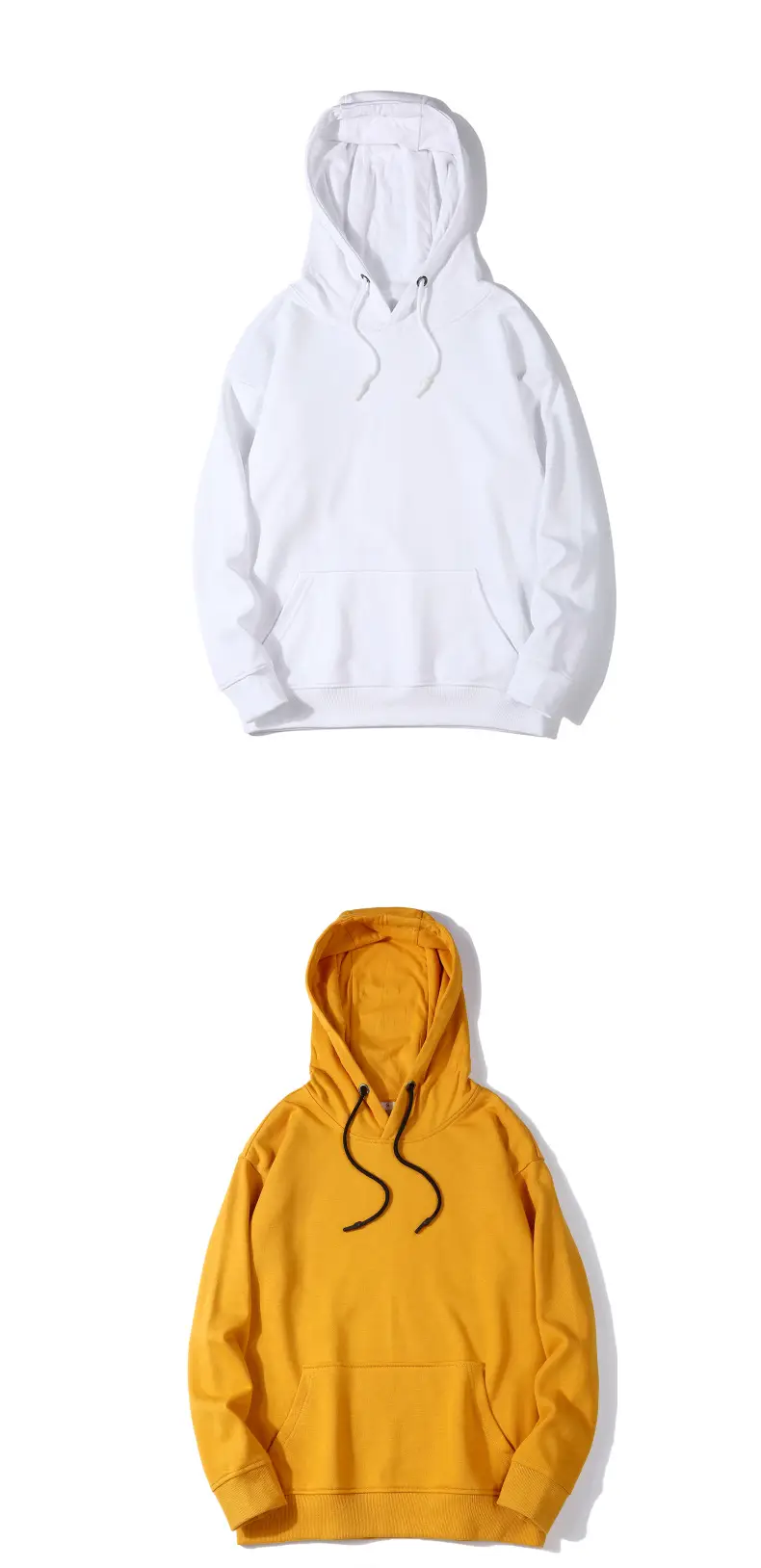 Men Hooded Sweatshirt Yellow 300g Oversized — feature 13