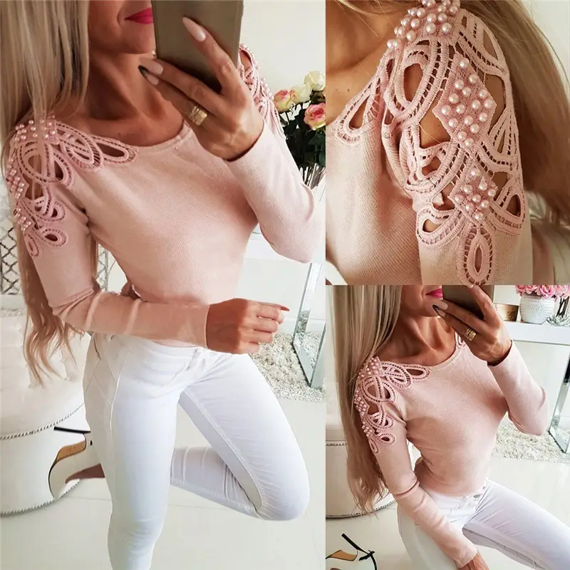 2024 Long Sleeve Lace Top Women's Sexy Slim Fit - Image 4