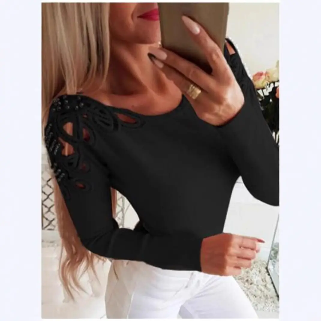 2024 Long Sleeve Lace Top Women's Sexy Slim Fit - Image 5