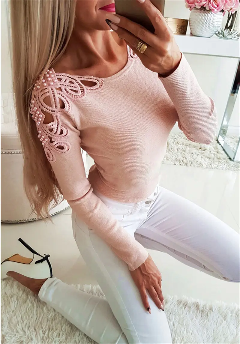 2024 Long Sleeve Lace Top Women's Sexy Slim Fit - Image 2