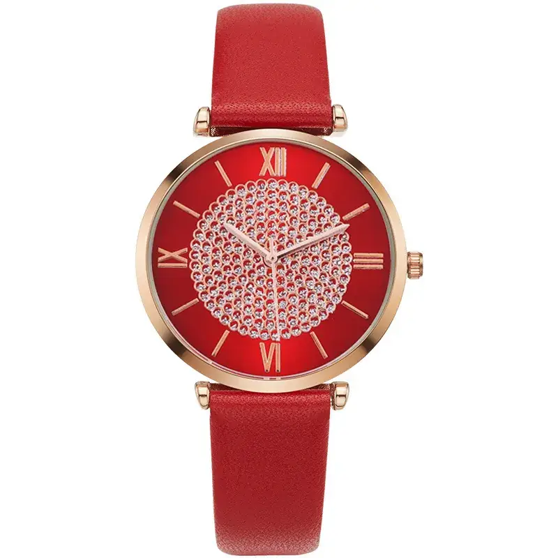 Women's Blue Crystal Roman Dial Quartz Watch - Image 2