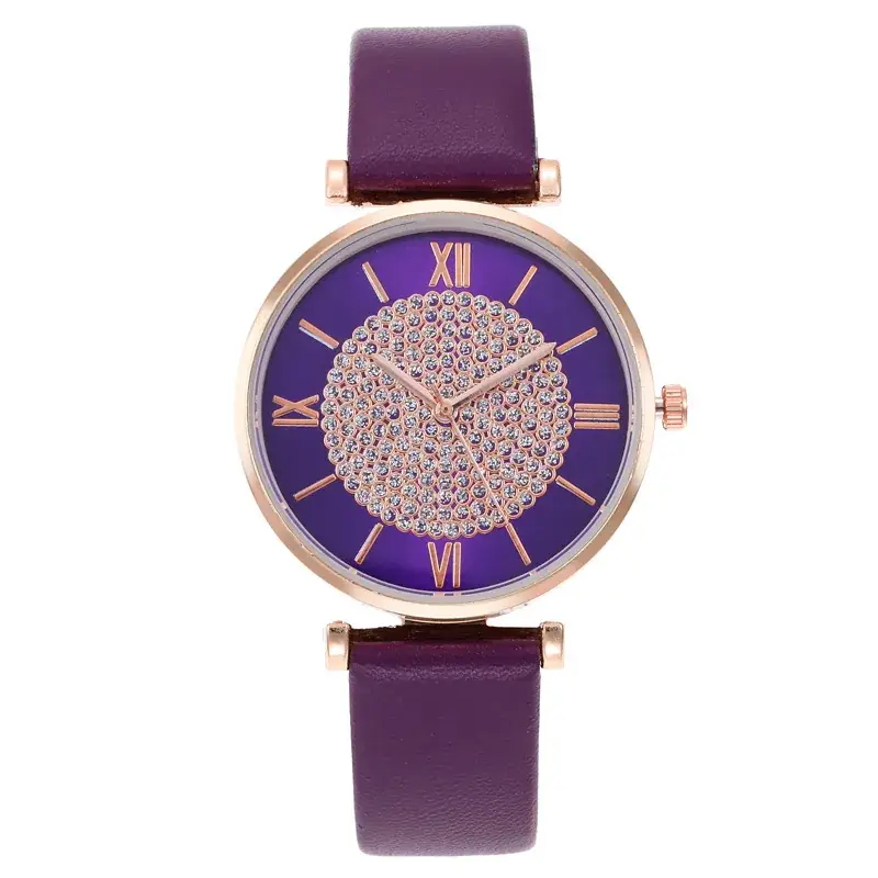 Women's Blue Crystal Roman Dial Quartz Watch - Image 3