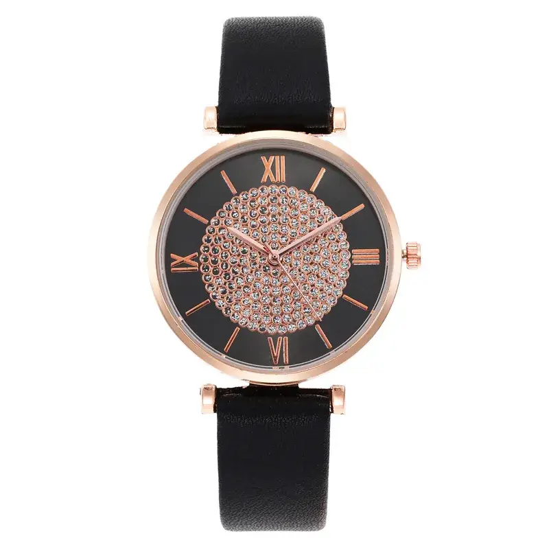 Women's Blue Crystal Roman Dial Quartz Watch - Image 5