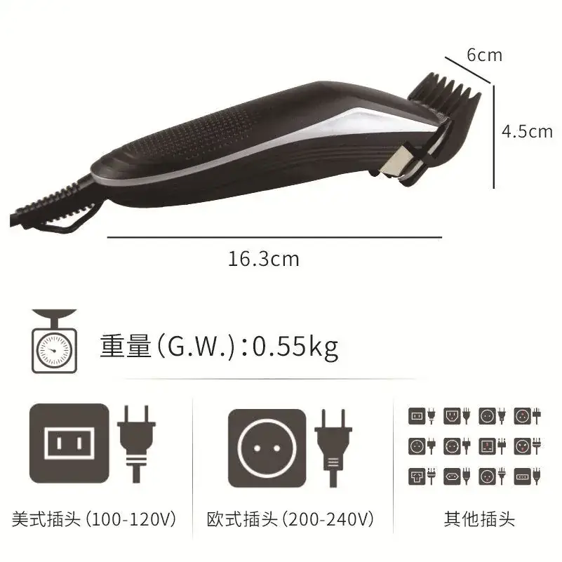 Professional Silent Hair Clipper with 12 Blades Set - Image 3