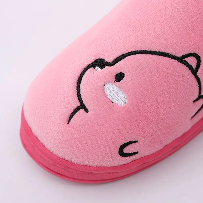 Autumn and winter new Korean version of the cartoon bear cotton slippers indoor and outdoor comfortable warm couple plush cotton slippers wholesale - Image 8