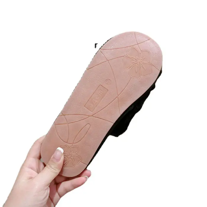 Korean New Style Slippers Bow Plush Thickened Warm Shoes Autumn and Winter Women's Home Flat Outer Wearing Cotton Slippers