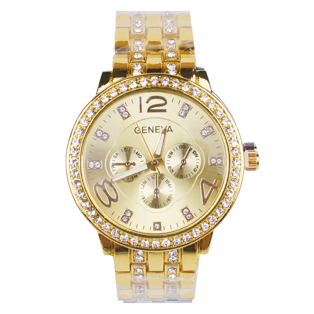 Gold Plated Women's Quartz Watch with Crystal Band - Image 8