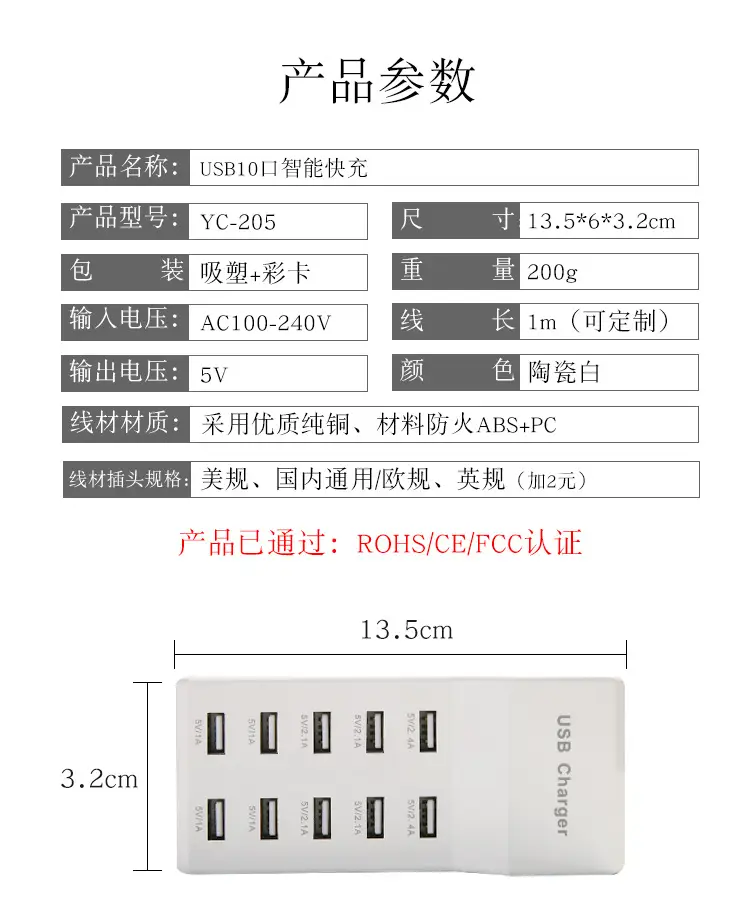 10-Port USB Charger 5V 10A Fast Charging — feature 5