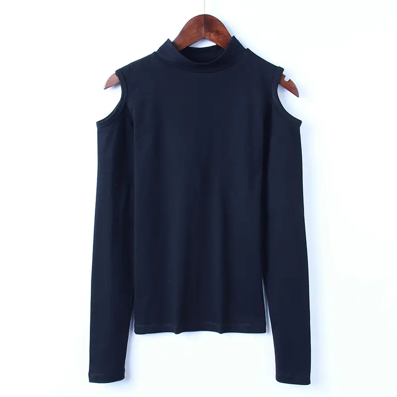 Women's Korean Slim Fit Off-Shoulder Blouse Fabric Blue - Image 15