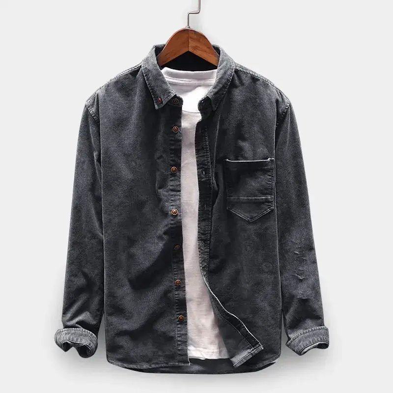 Men's Brown Wool Plain Jacket Winter Warm Pocket Decorative Casual