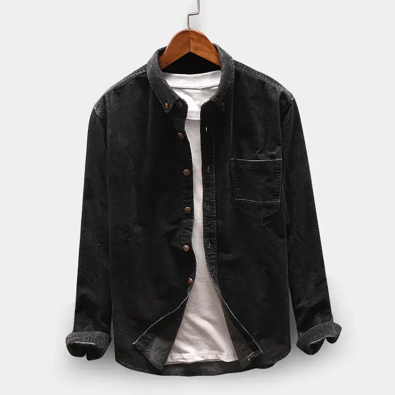 Men's Brown Wool Plain Jacket Winter Warm Pocket Decorative Casual