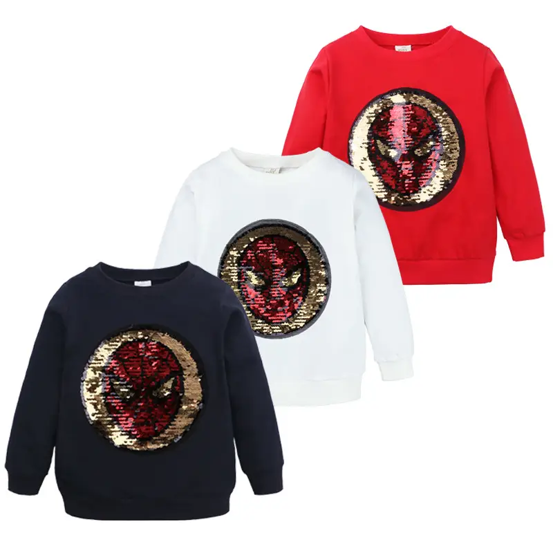 Spider Design Color-Changing Kids Sweatshirt White - Image 9