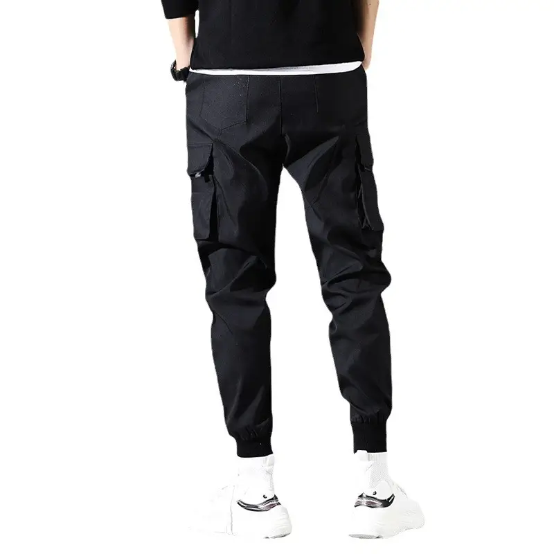 Men's Black Cargo Pants Spring Autumn Casual Joggers