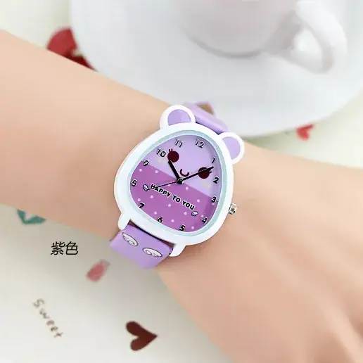 Cute Cat Design Kids Watch Blue Quartz - Image 2