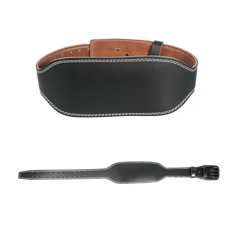 Men's Leather Fitness Belt Weightlifting Protective