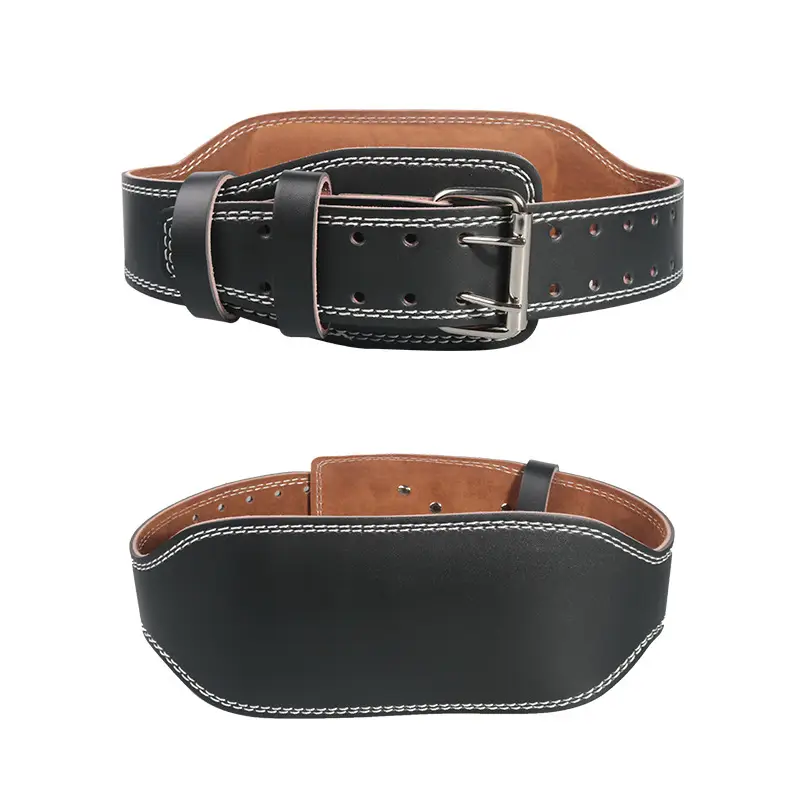 Men's Leather Fitness Belt Weightlifting Protective