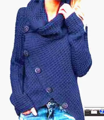 Women's Long-Sleeved Woven Lapel Sweater Tan Winter - Image 14