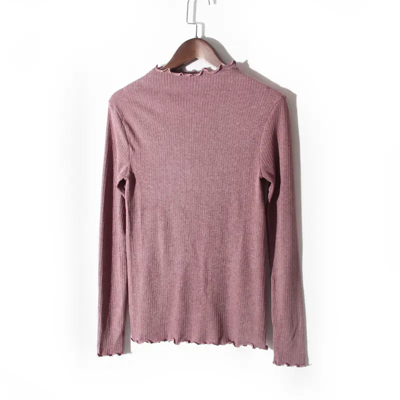 Black Ruffled Turtleneck for Women Winter Warmth