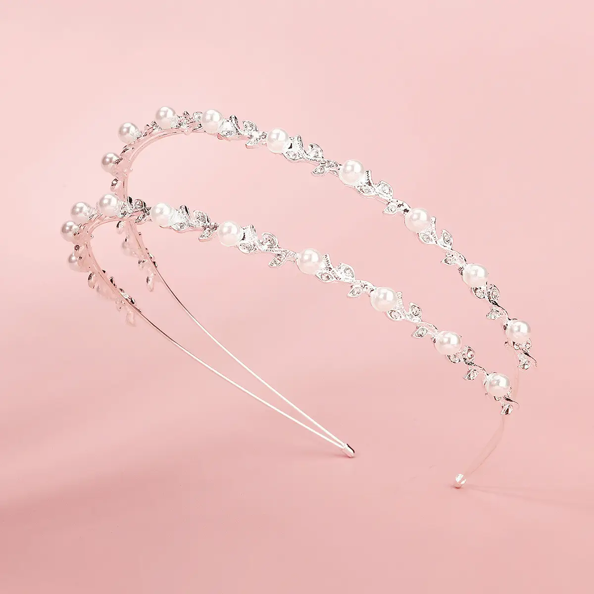 Double Layered Pearl Bridal Headband 2cm Height 12.5cm Width - Image 4