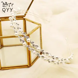 Double Layered Pearl Bridal Headband 2cm Height 12.5cm Width — feature 2