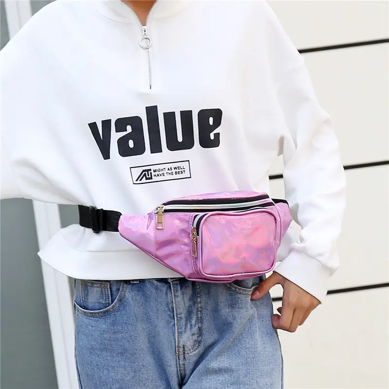 Black Holographic Fanny Bag for Women Men - Image 8