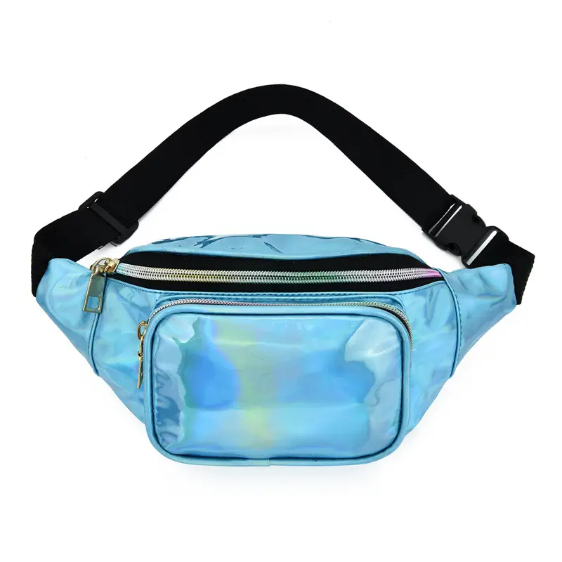 Black Holographic Fanny Bag for Women Men - Image 2