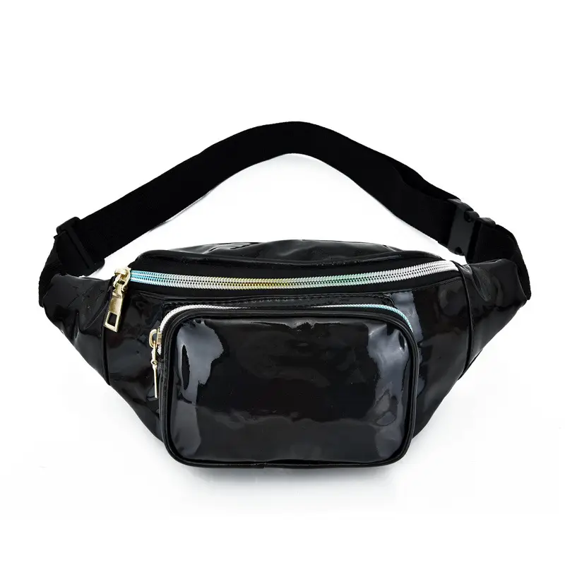 Black Holographic Fanny Bag for Women Men - Image 3