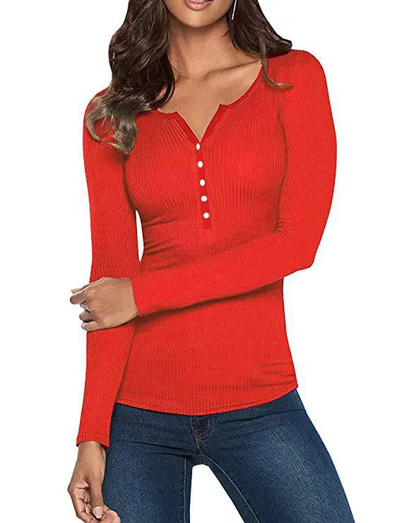 2023 Slim Fit V-Neck Base Shirt Top