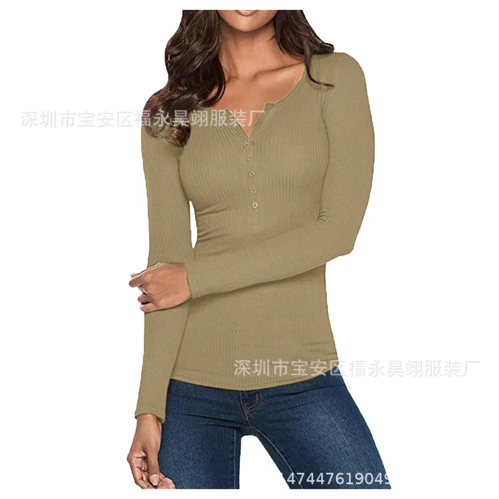 2023 Slim Fit V-Neck Base Shirt Top